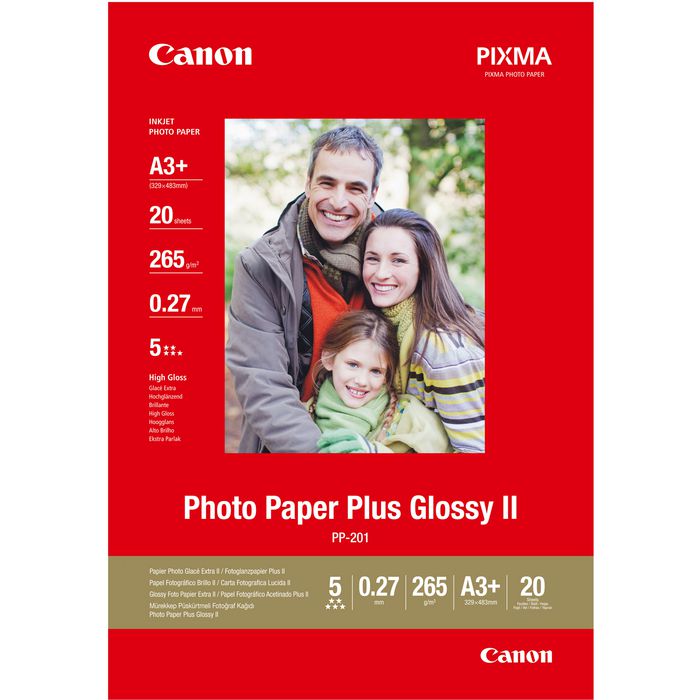 Canon PP-201, High Quality Glossy Photo Paper, A3+ (20 Sheets)