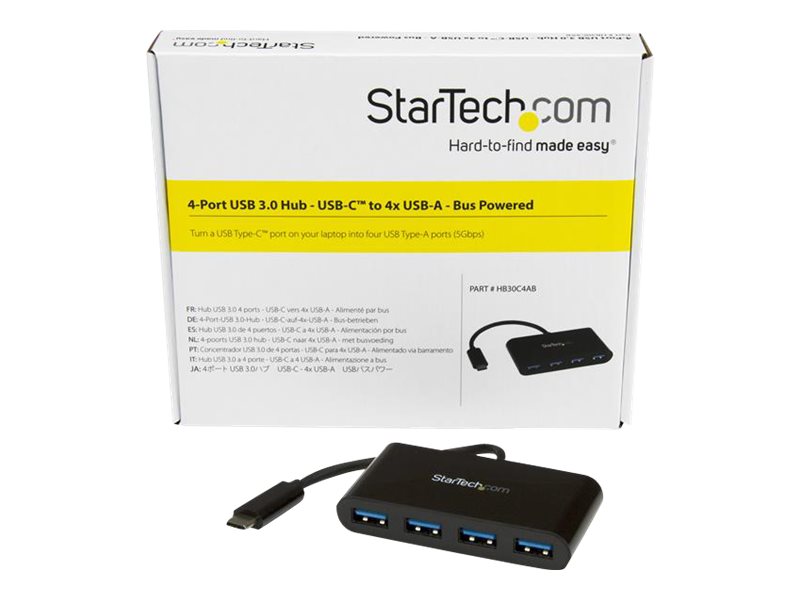 4 Port USB C Hub - C to A - USB 3.0 Hub