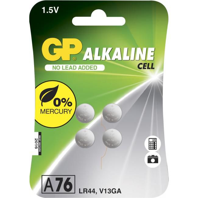 GP Ultra Plus Alkaline Cell Battery LR44/A76, 1,5V (4-pack)