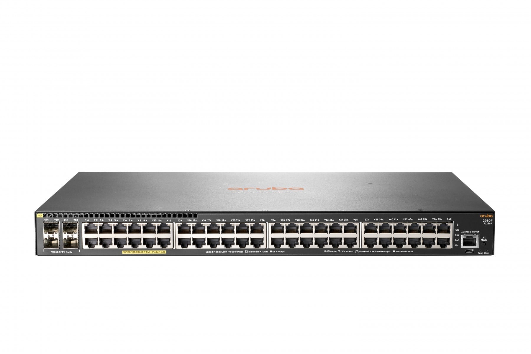 Hewlett Packard Enterprise 2930F 48G PoE+ 4SFP+ Switch - Fiber Optic