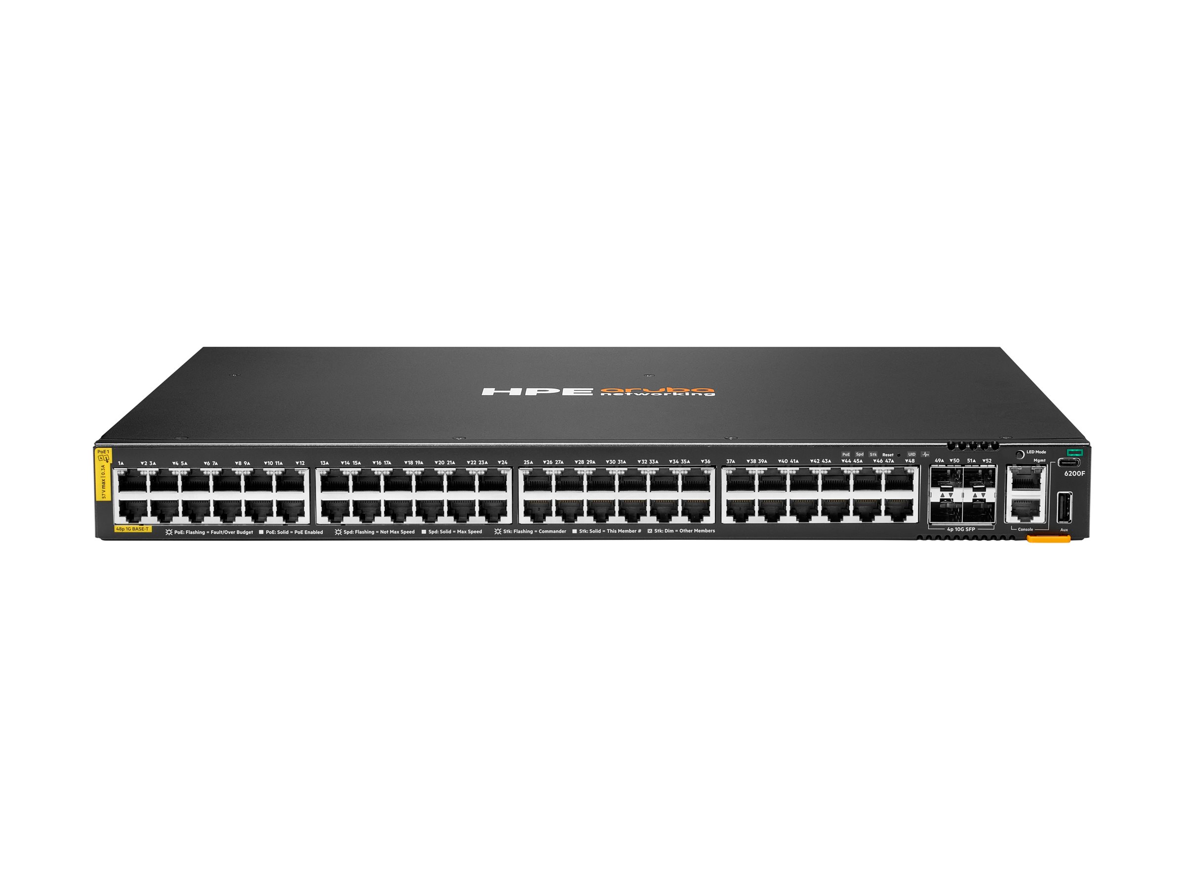 HPE Aruba Networking CX 6200F 48G Class4 PoE 4SFP+ 740W Switch