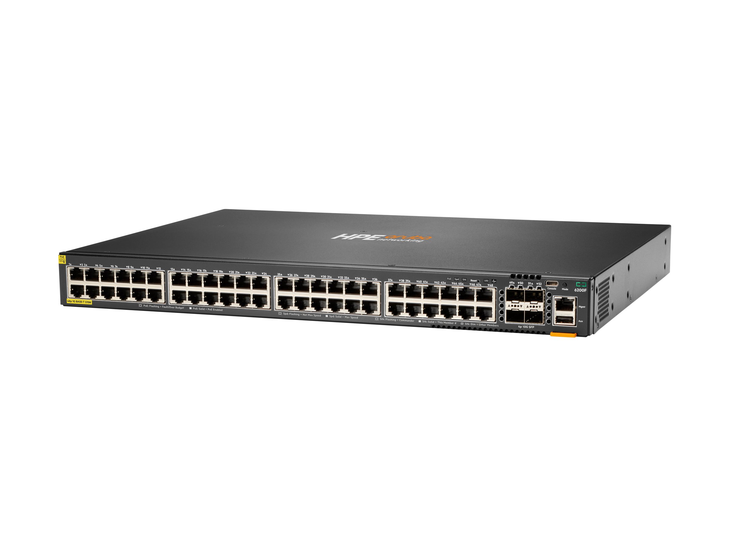 HPE Aruba 6200F 48G Class4 PoE 4SFP+ 370W Switch 48-port Gigabit
