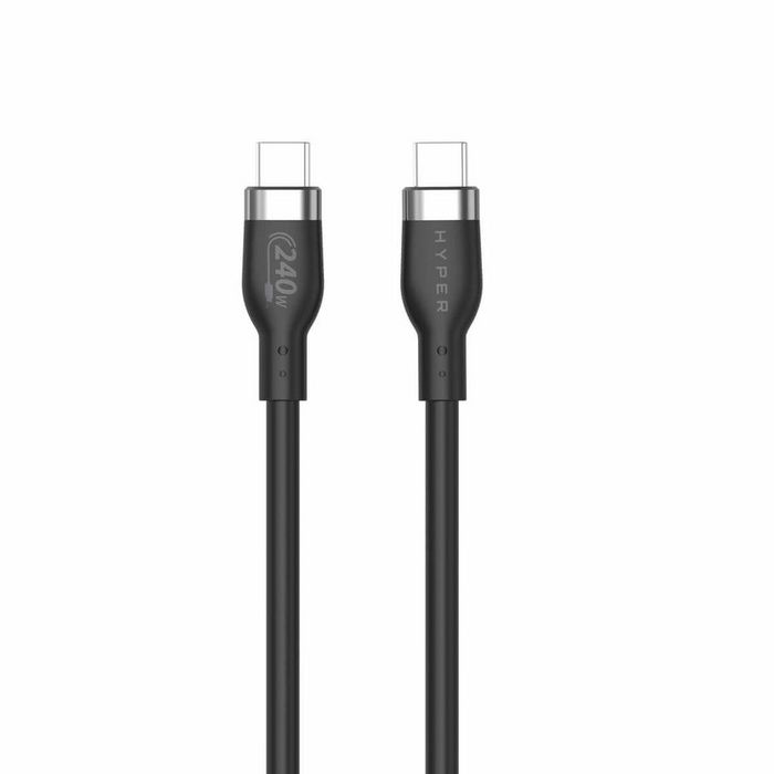 Hyper HyperJuice 240W Silicone USB-C to USB-C Cable (3ft/1m), Black