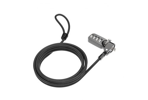 T-BAR SECURITY COMBINATION CABLE LOCK - BLACK