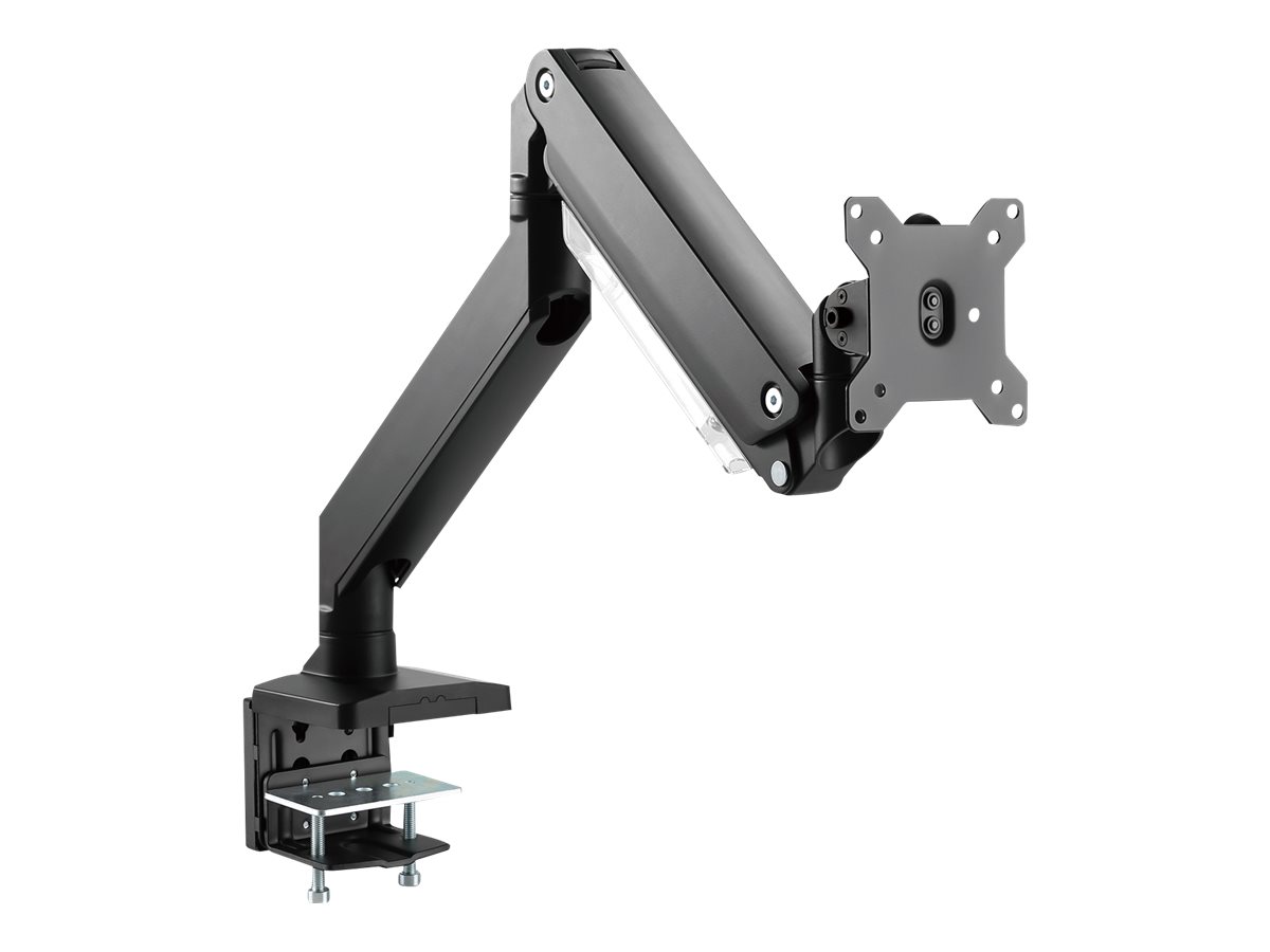 Universal Single Monitor Mount - Gas Spring/Clamp Mount - Max 15KG - Black