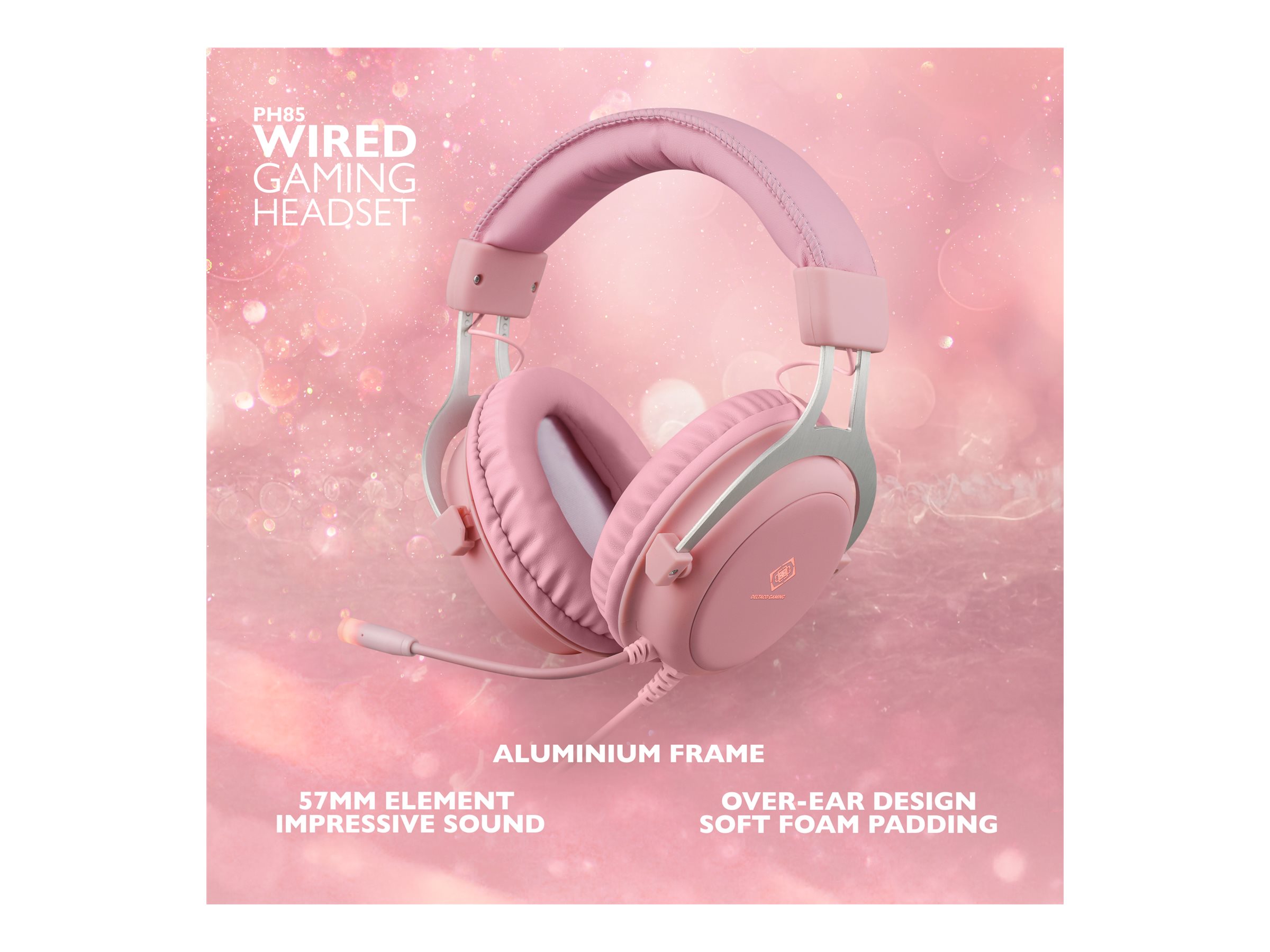 DELTACO GAMING Pink Line PH85 - headse