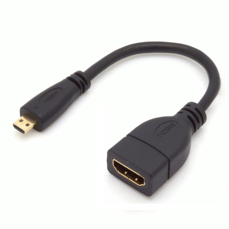 Kabel Micro HDMI Adapterkabel DStecker ABuchse 15cm schwarz Set aus 2 Stück