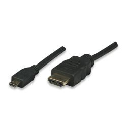 Kabel Video HDMIHDMI MicroD STST 1m 4k60Hz schwarz für zb Raspberry