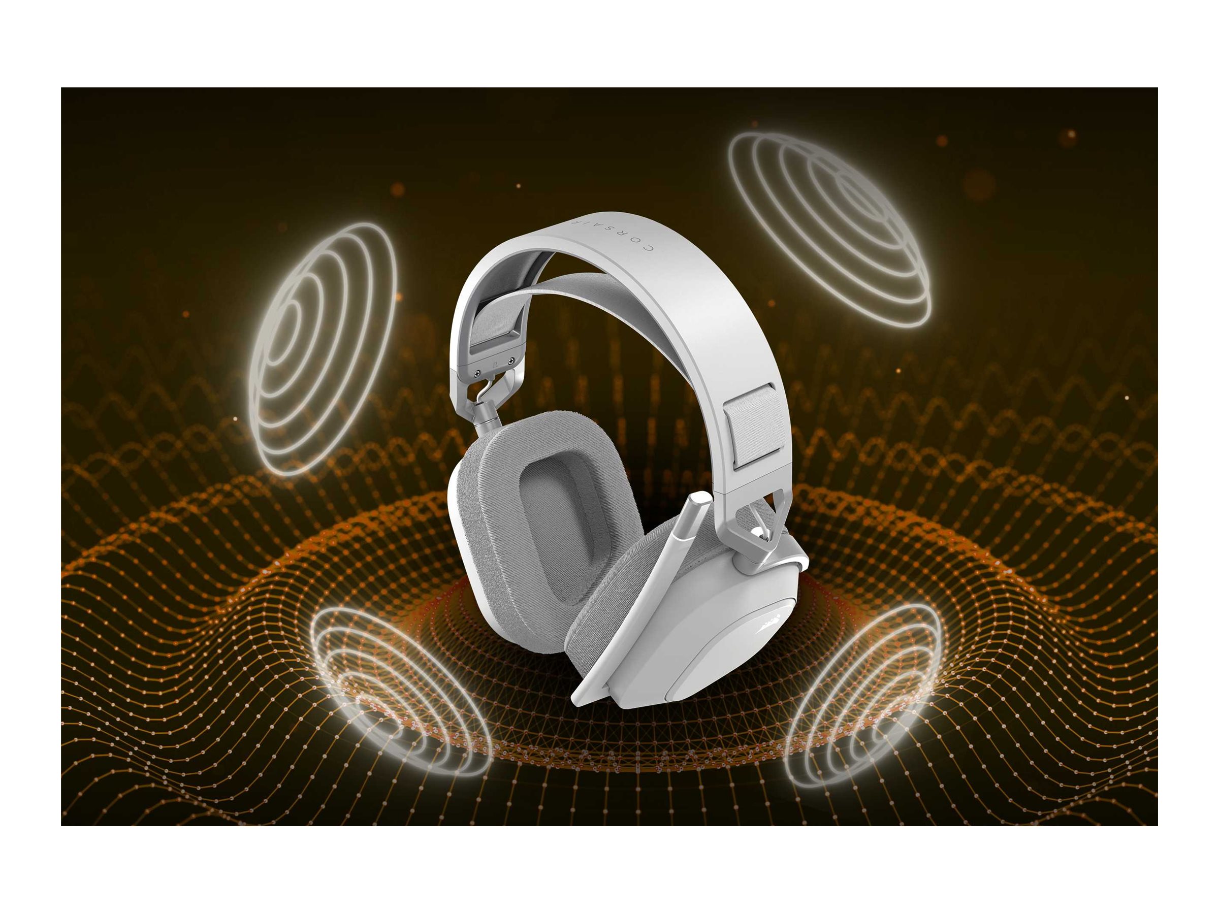 CORSAIR Gaming HS80 MAX WIRELESS Trådløs Høretelefoner Hvid