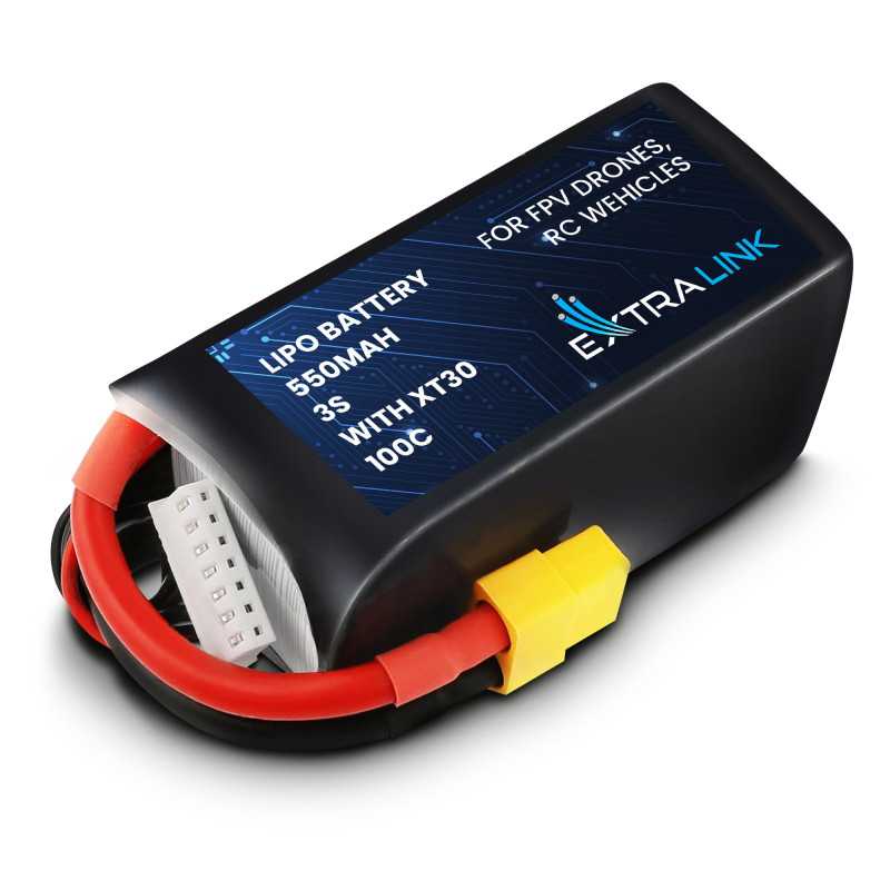 Extralink LiPo 3S 550mAh XT30 100C | FPV RC Drone Battery | RC cars, RC planes, remotely controlled RC vehicles