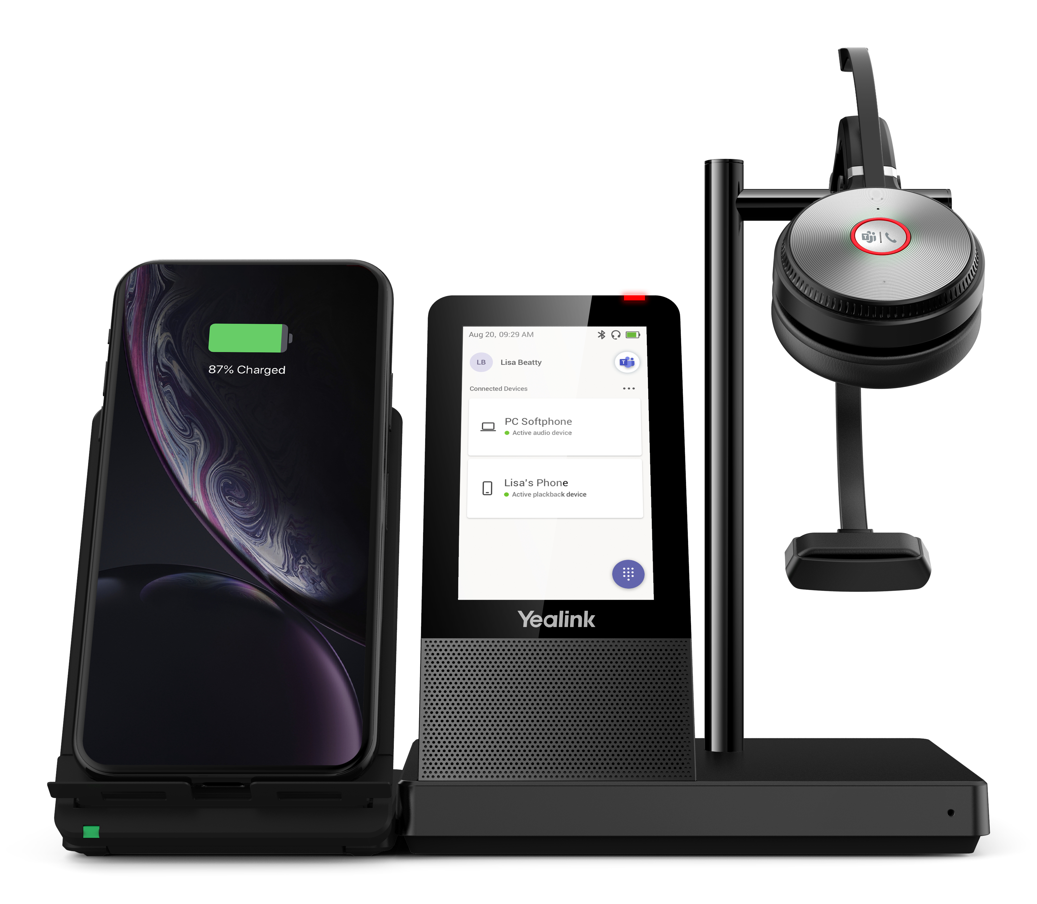 Yealink WH66 Mono Trådløs Høretelefoner Sort
