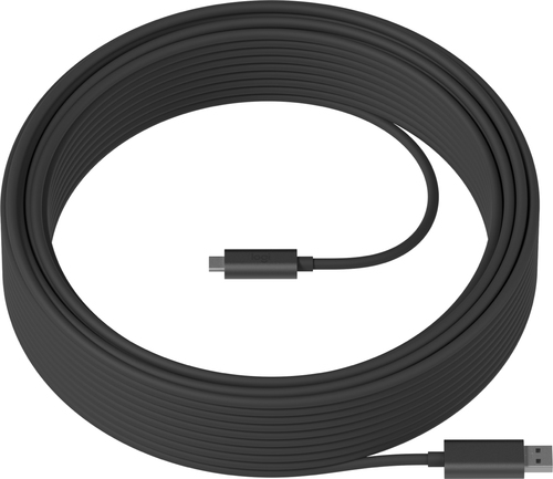 Logitech Strong USB 2.0 / USB 3.0 / USB 3.1 USB Type-C kabel 25m Sort