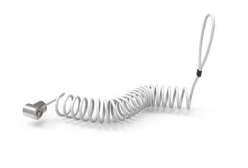UNIVERSAL TABLET LOCK WITH KEYED COILED CABLE LOCK - BLACK