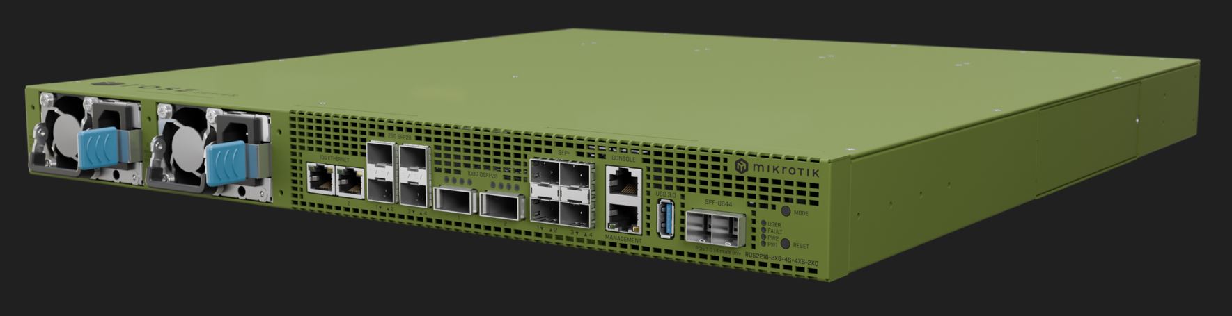 MikroTik ROSE Data Server RDS22162XG4S4XS2XQ 2x 100G QSFP 4x 25G SFP28 4x 10G SFP 2x 10G RJ45