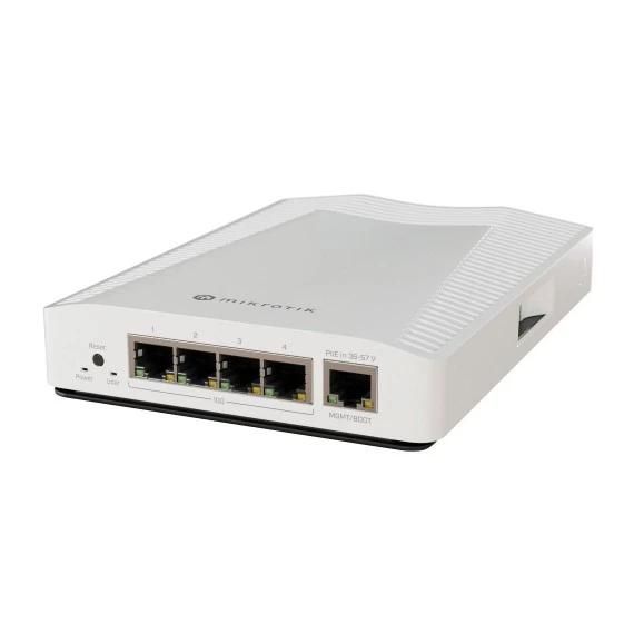 MikroTik 10 Gigabit Ethernet switch, 4x1G/2.5G/5G/10G Ethernet ports, 1x Gigabit Ethernet port