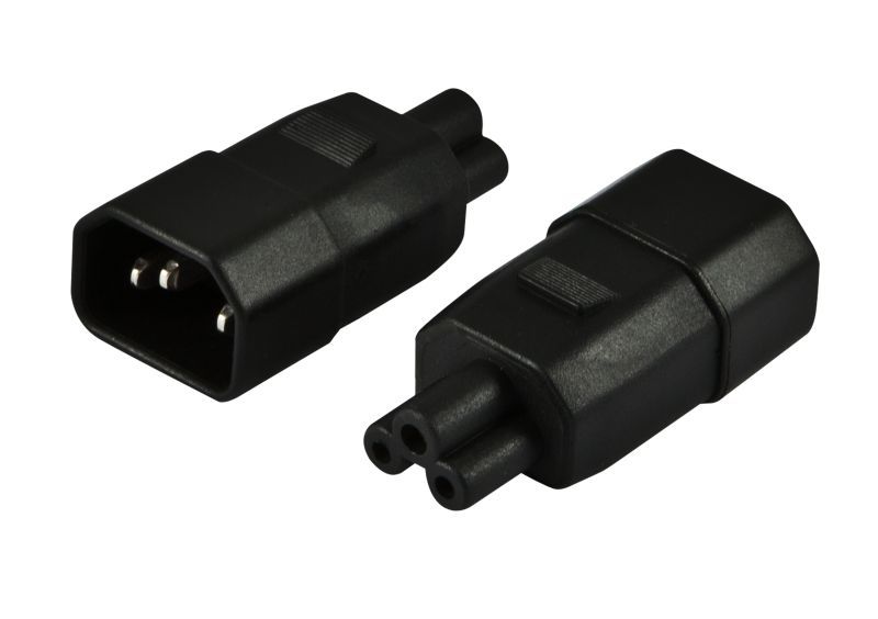 Netzkabel 230V Adapter C14Stecker C5Buchse MickeyMouseKleeblatt