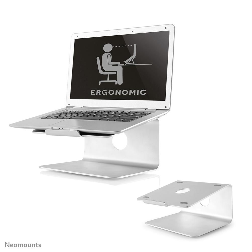 Neomounts NSLS050 Notebook desktop-mount, 10-17", 5 kg, Aluminium, Silver