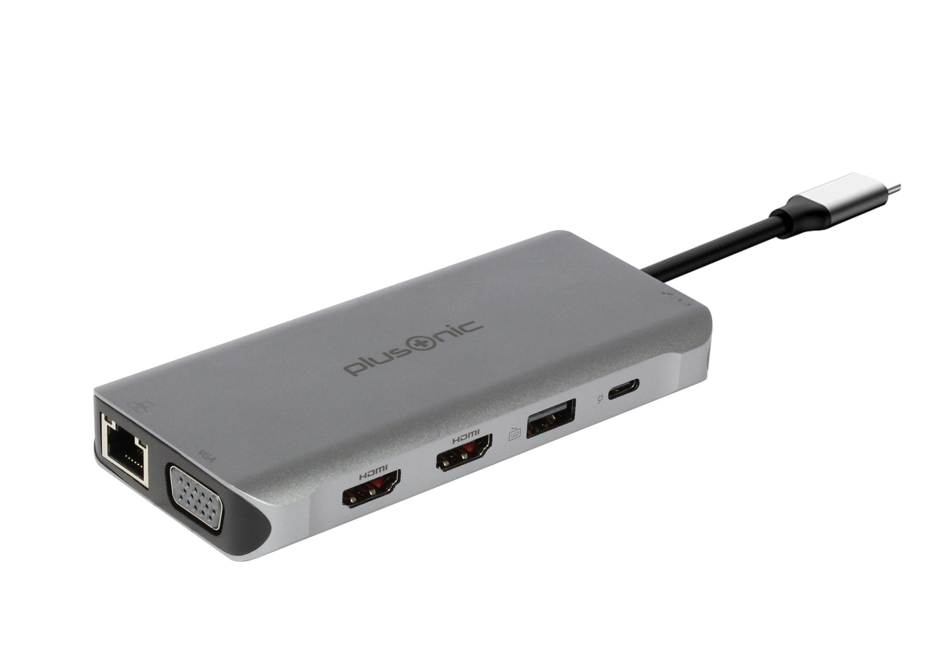 Plusonic USBC Docking Adapter 8in1 with HDMIVGALANUSB
