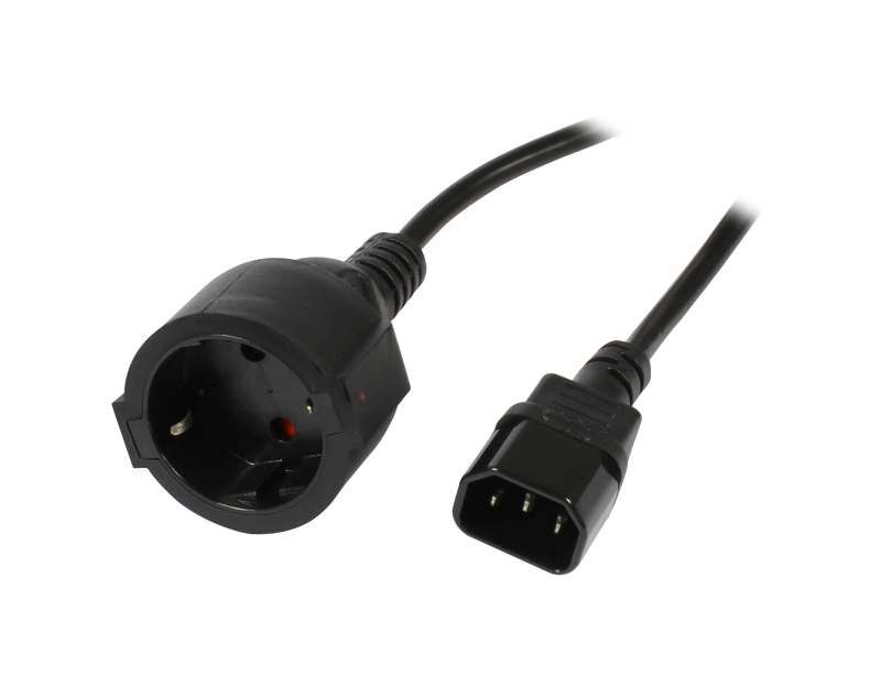 Netzkabel 230V Kaltgeräte C14SteckerSchutzkontakt CEE7Buchse 18m Synergy 21