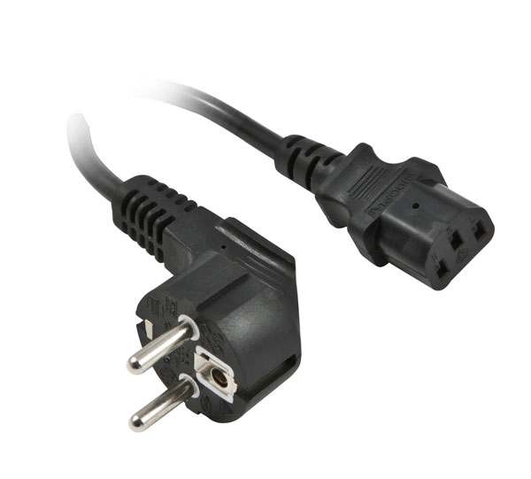 Netzkabel 230V Schutzkontakt CEE7SteckerKaltgeräte IECC13Buchse 3m Black Synergy 21