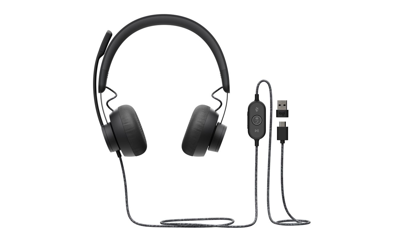 Headset Logitech Zone MSFT Teams Wired black (981-000870)