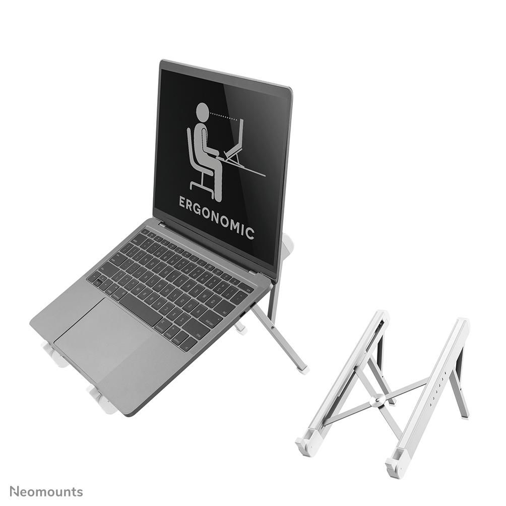 Laptop Stand - 11-17inch - Max 5 kg - 6 Height Positions - Foldable - Compact - Universal - Silver
