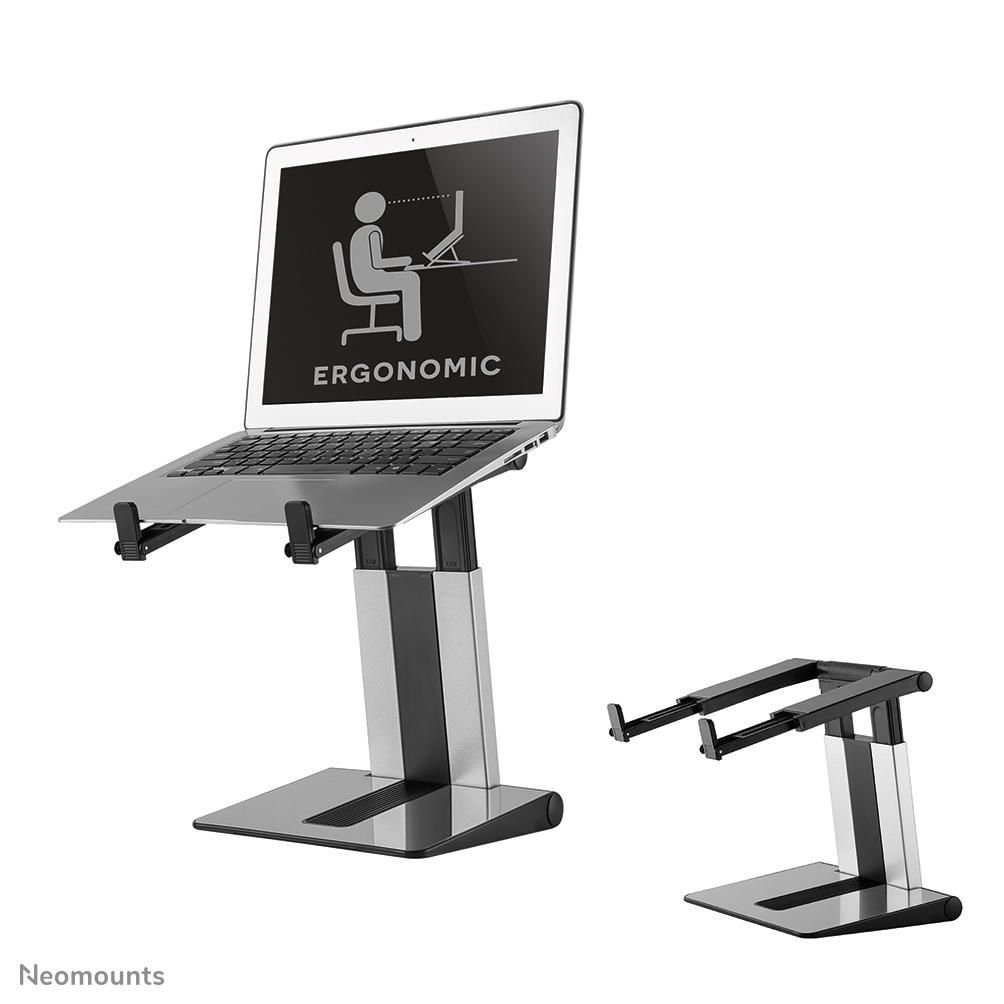 Neomounts NSLS200 Ergonomic Notebook stand, 10"-17", 10-17", 5 kg, 254 - 431.8 mm, Silver