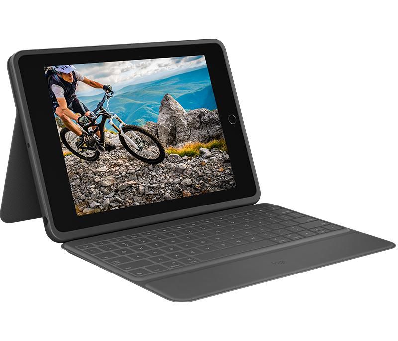 Keyboard Logitech Rugged Folio for Apple iPad 7th-9th Gen Graphite (DE) (920-009313)