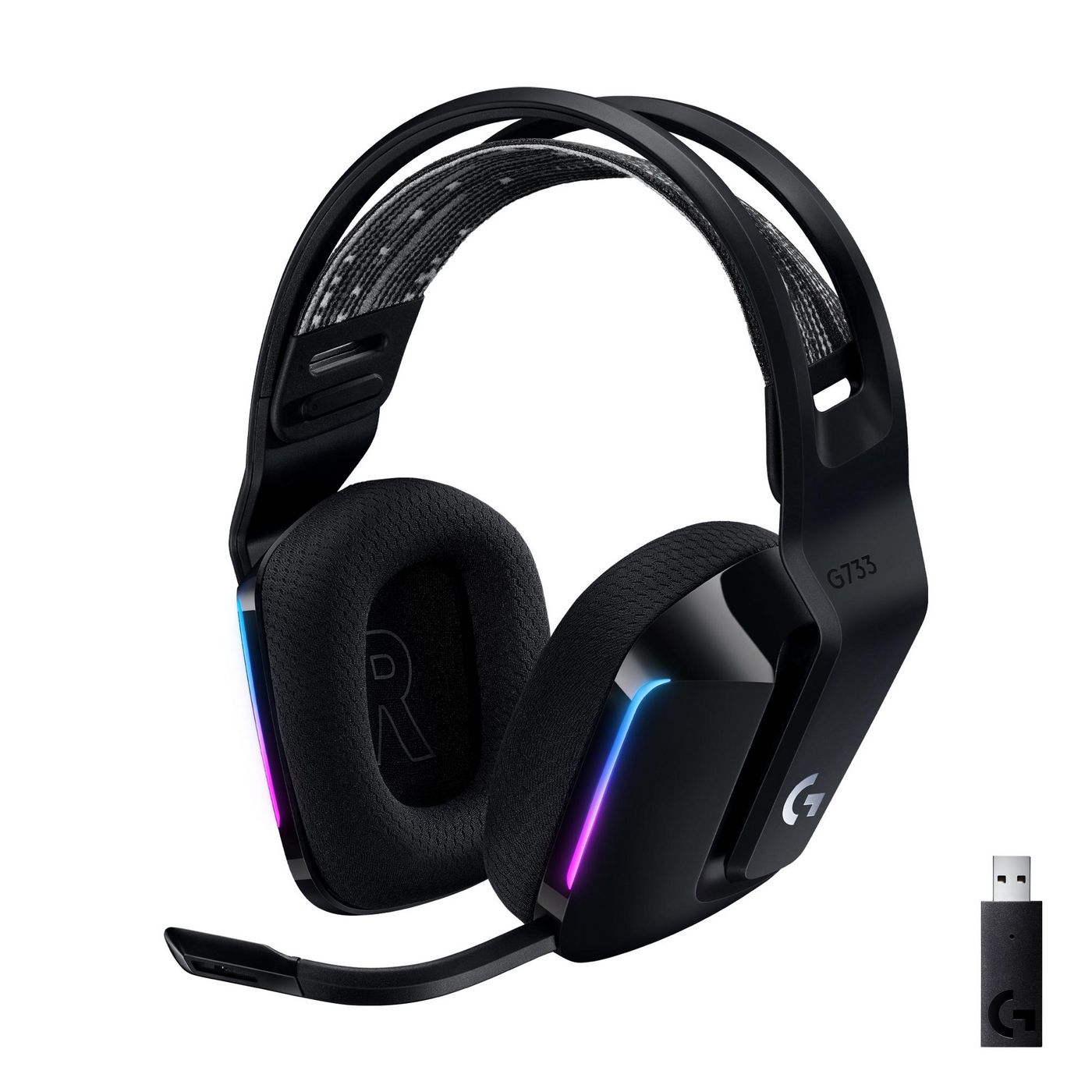 Logitech G G733 LIGHTSPEED Wireless RGB Gaming Headset Trådløs Høretelefoner Sort